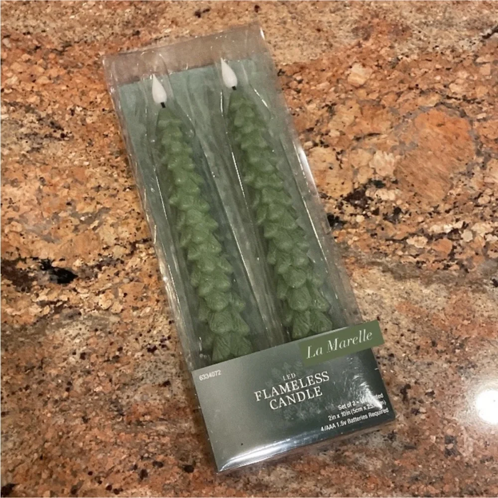 Viral Green Tree LED Taper Candles (Set of 2) - Hobby Lobby